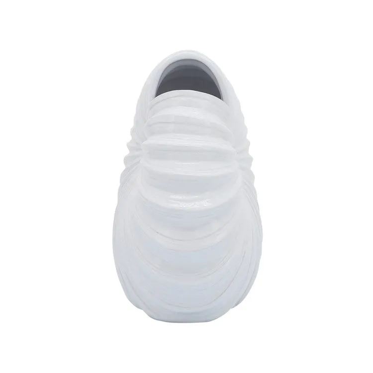 10" Ceramic Shell Vase - White