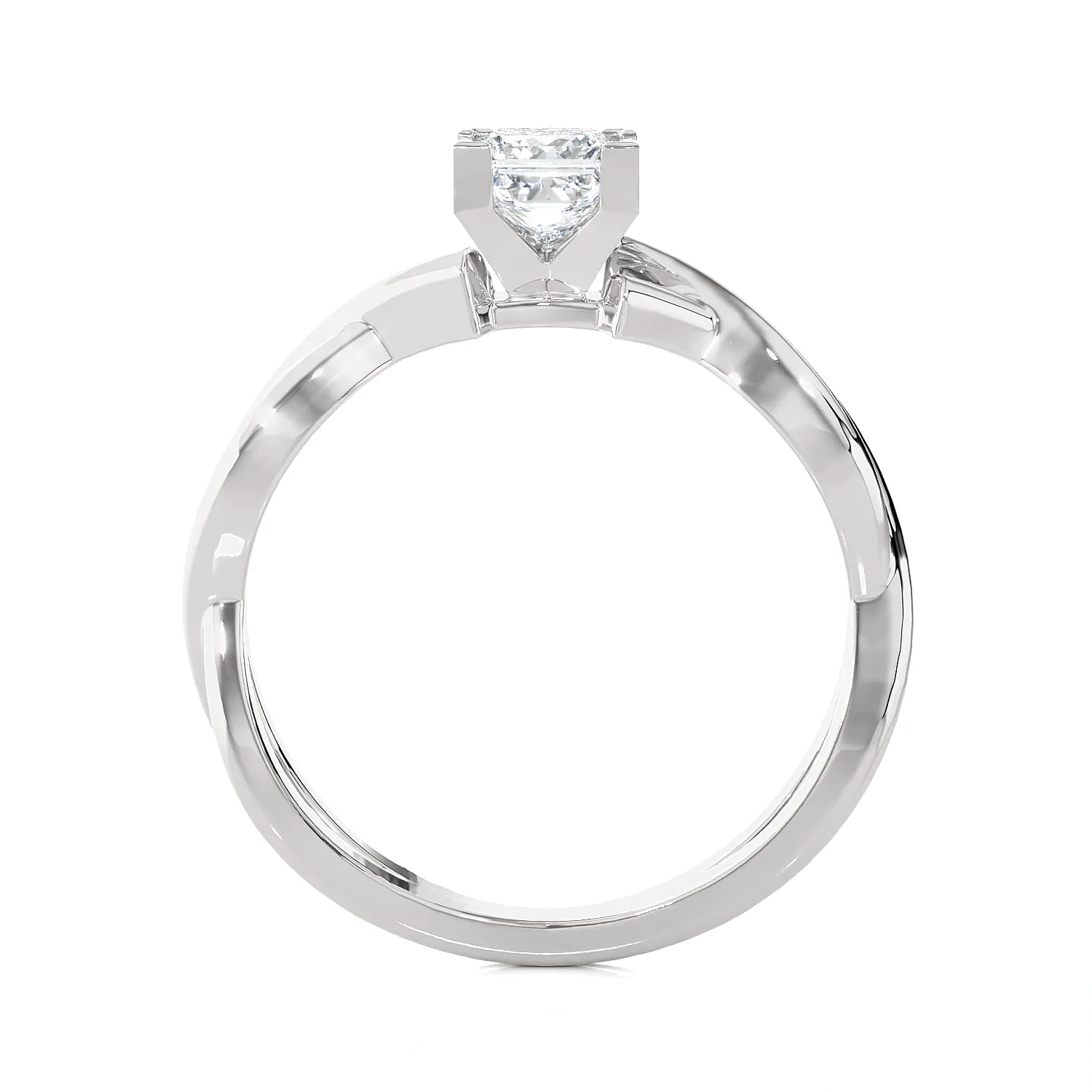 1/2 ctw Princess-Cut Lab Grown Diamond Solitaire Engagement Ring