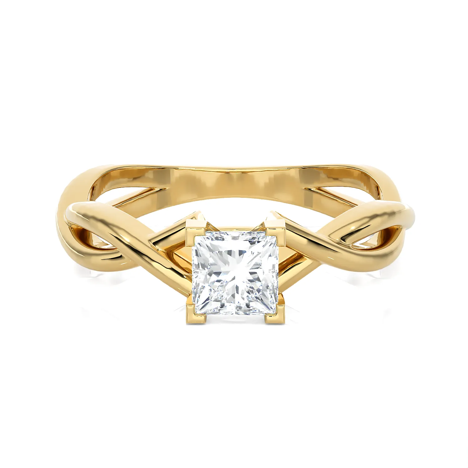 1/2 ctw Princess-Cut Lab Grown Diamond Solitaire Engagement Ring