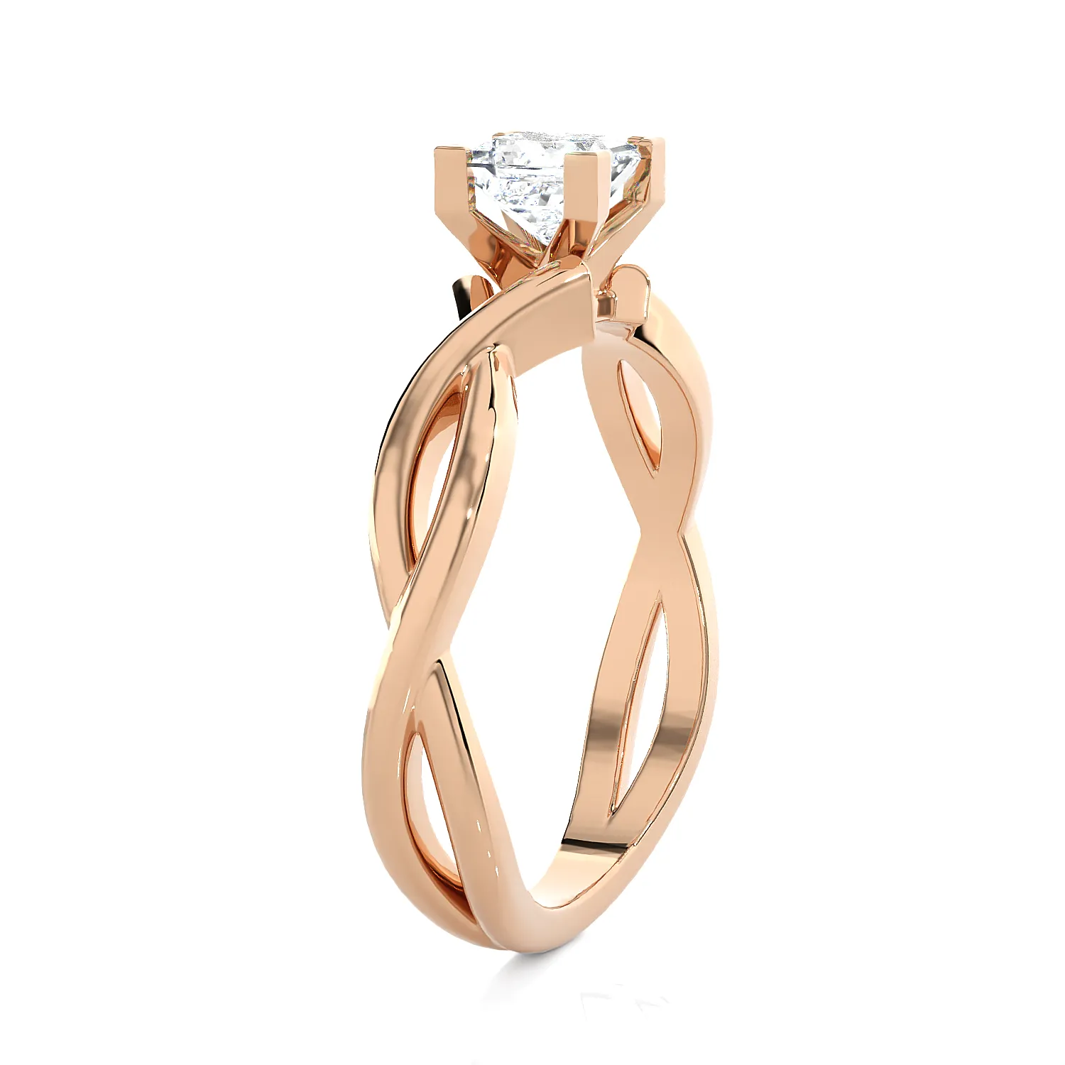 1/2 ctw Princess-Cut Lab Grown Diamond Solitaire Engagement Ring
