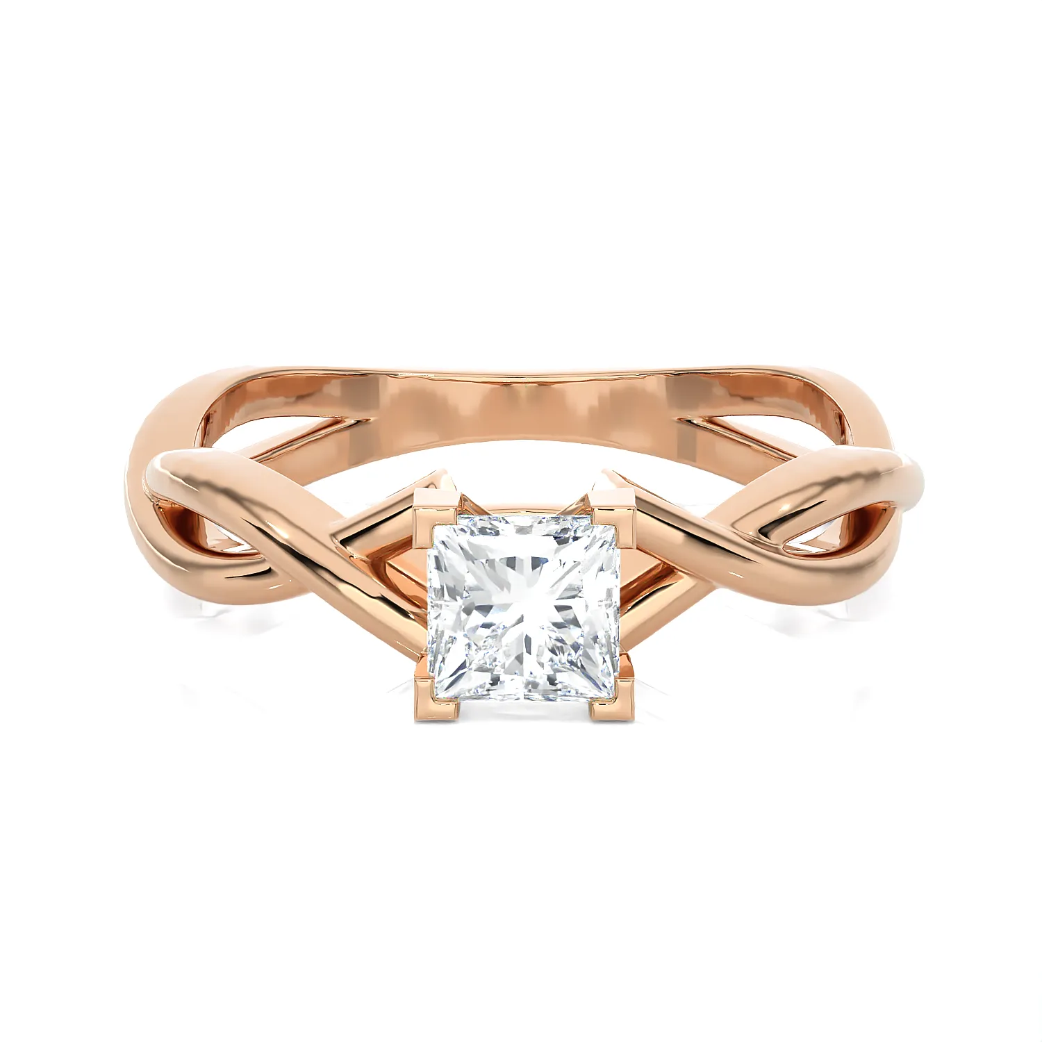 1/2 ctw Princess-Cut Lab Grown Diamond Solitaire Engagement Ring