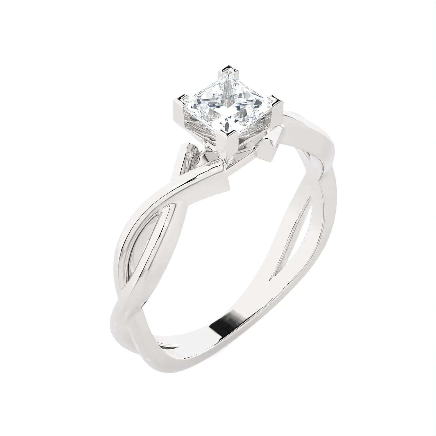 1/2 ctw Princess-Cut Lab Grown Diamond Solitaire Engagement Ring