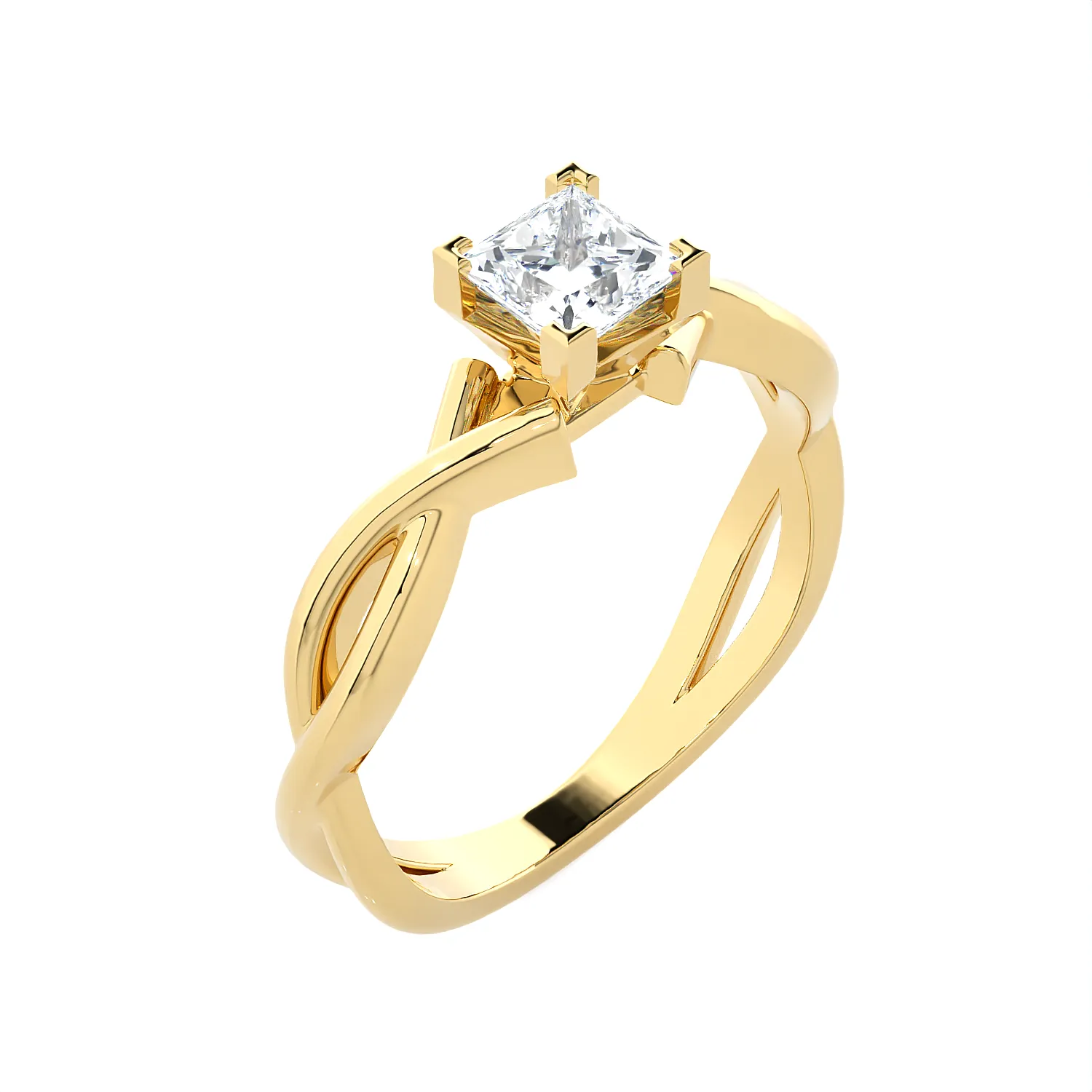 1/2 ctw Princess-Cut Lab Grown Diamond Solitaire Engagement Ring