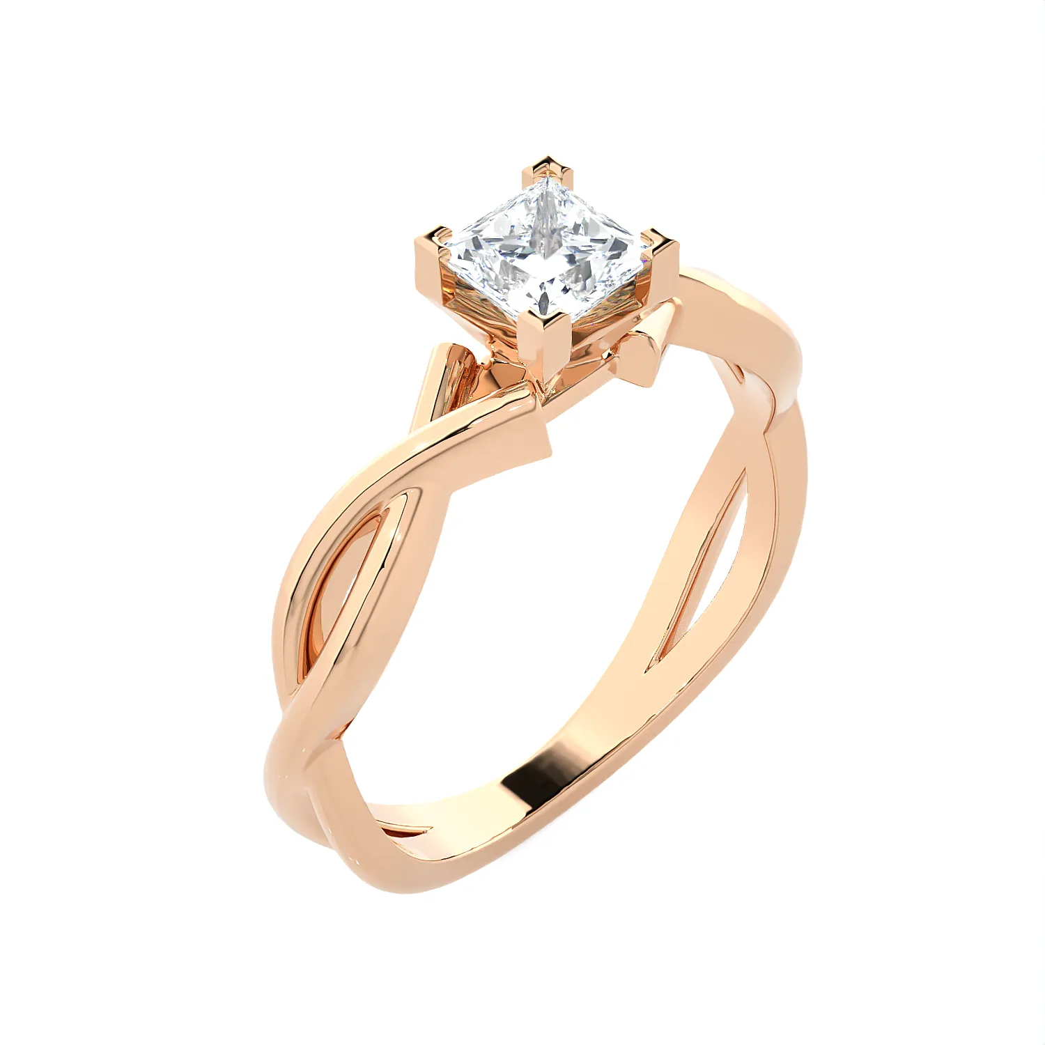 1/2 ctw Princess-Cut Lab Grown Diamond Solitaire Engagement Ring
