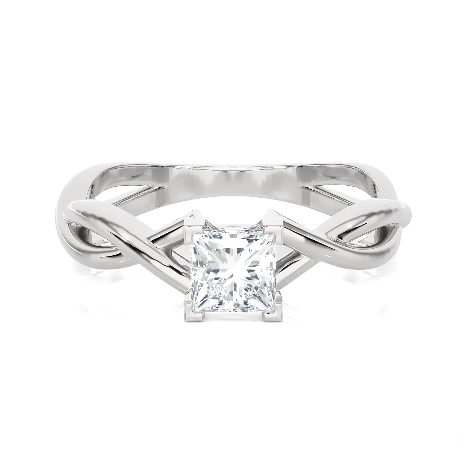 1/2 ctw Princess-Cut Lab Grown Diamond Solitaire Engagement Ring