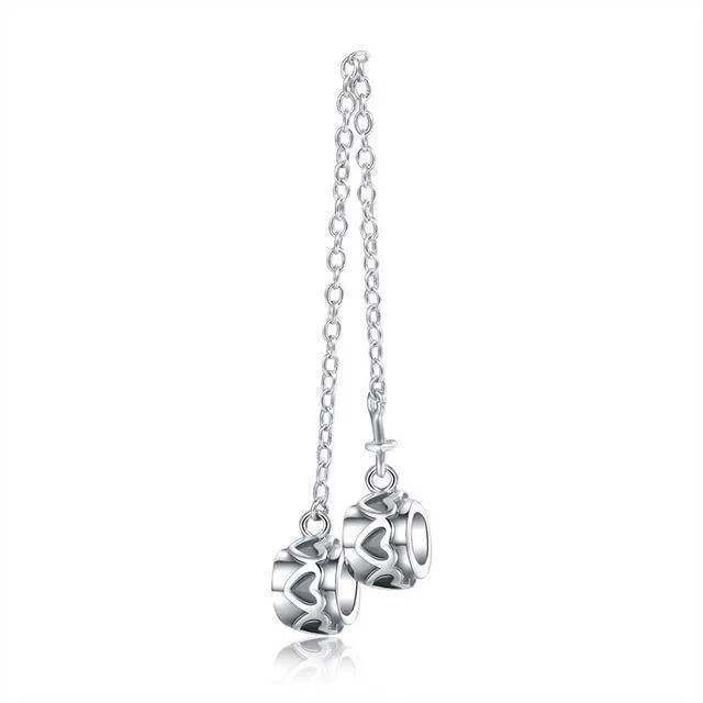 14 Styles, Authentic 925 Sterling Silver Safety Chain Beads Fit Pan Bracelets