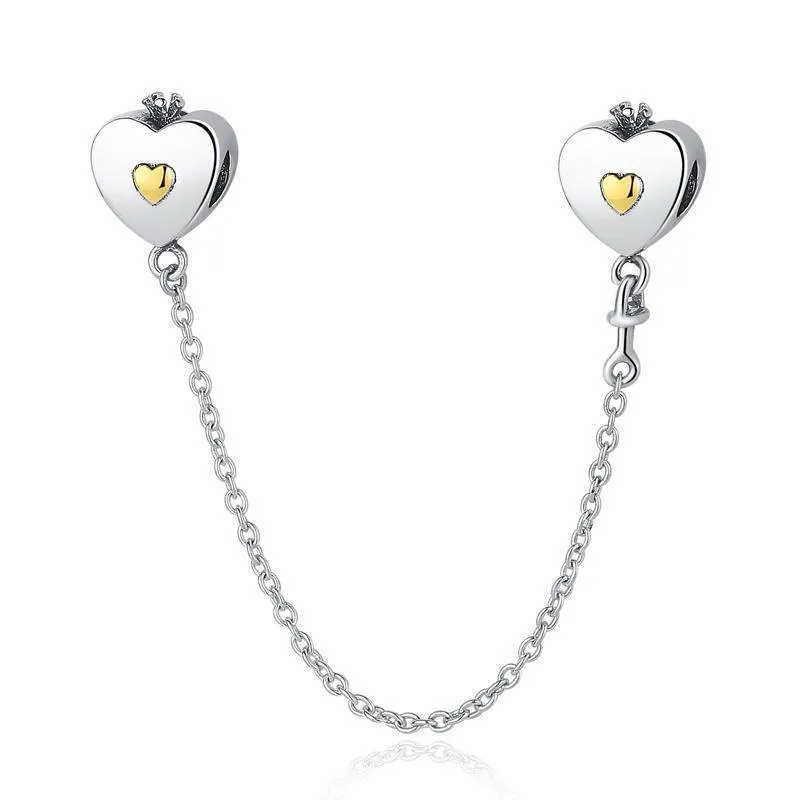 14 Styles, Authentic 925 Sterling Silver Safety Chain Beads Fit Pan Bracelets