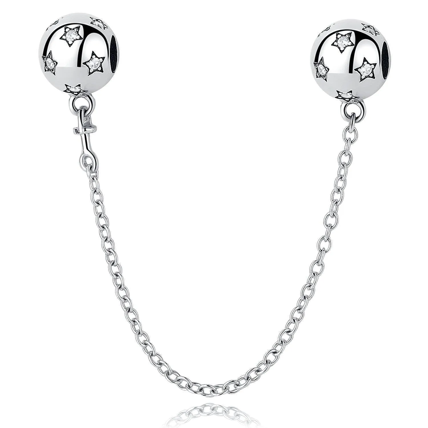 14 Styles, Authentic 925 Sterling Silver Safety Chain Beads Fit Pan Bracelets