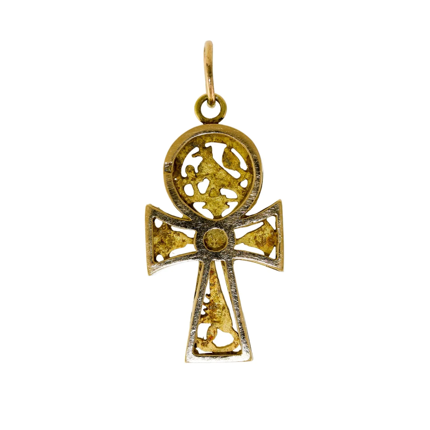 14K Gold Ankh Cross Pendant