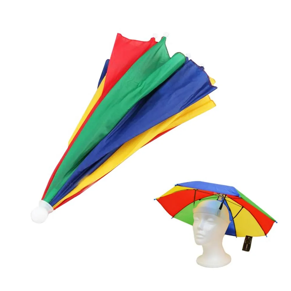 2 Sun Umbrella Hats Outdoor Rain Hot Foldable Headwear Camping Fishing Golf Cap