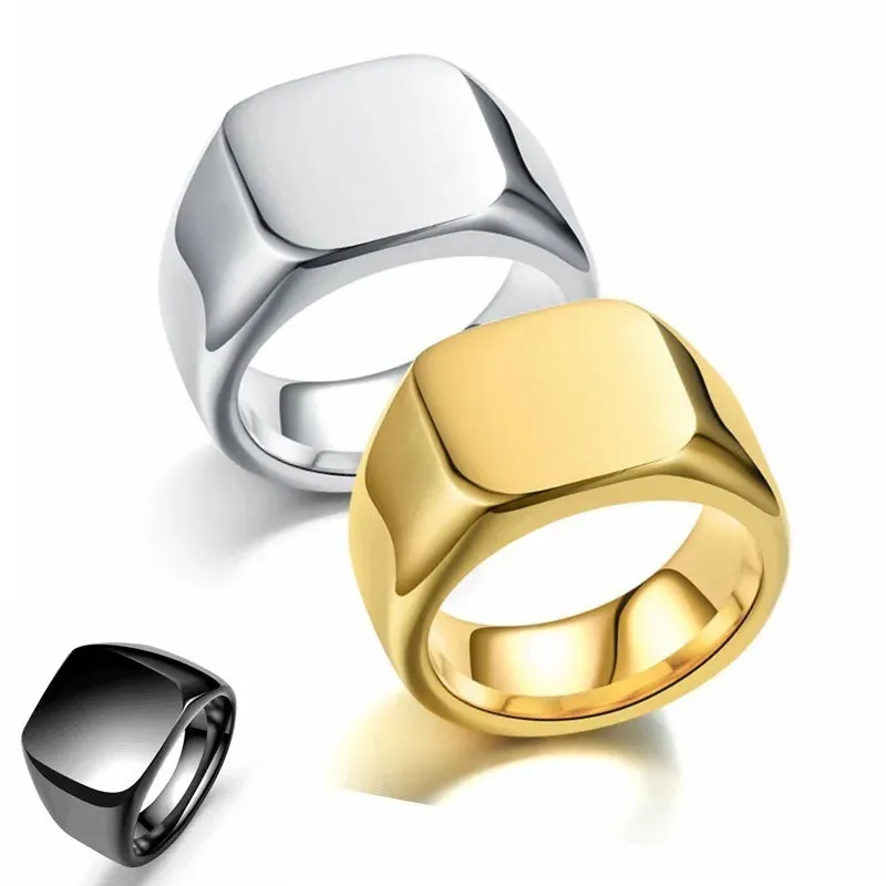 2022 New Classic Glossy Ring Men Temperament Fashion Stainless Steel Round Finger Ring For Men Jewelry Gift