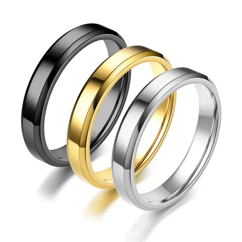 2022 New Classic Glossy Ring Men Temperament Fashion Stainless Steel Round Finger Ring For Men Jewelry Gift