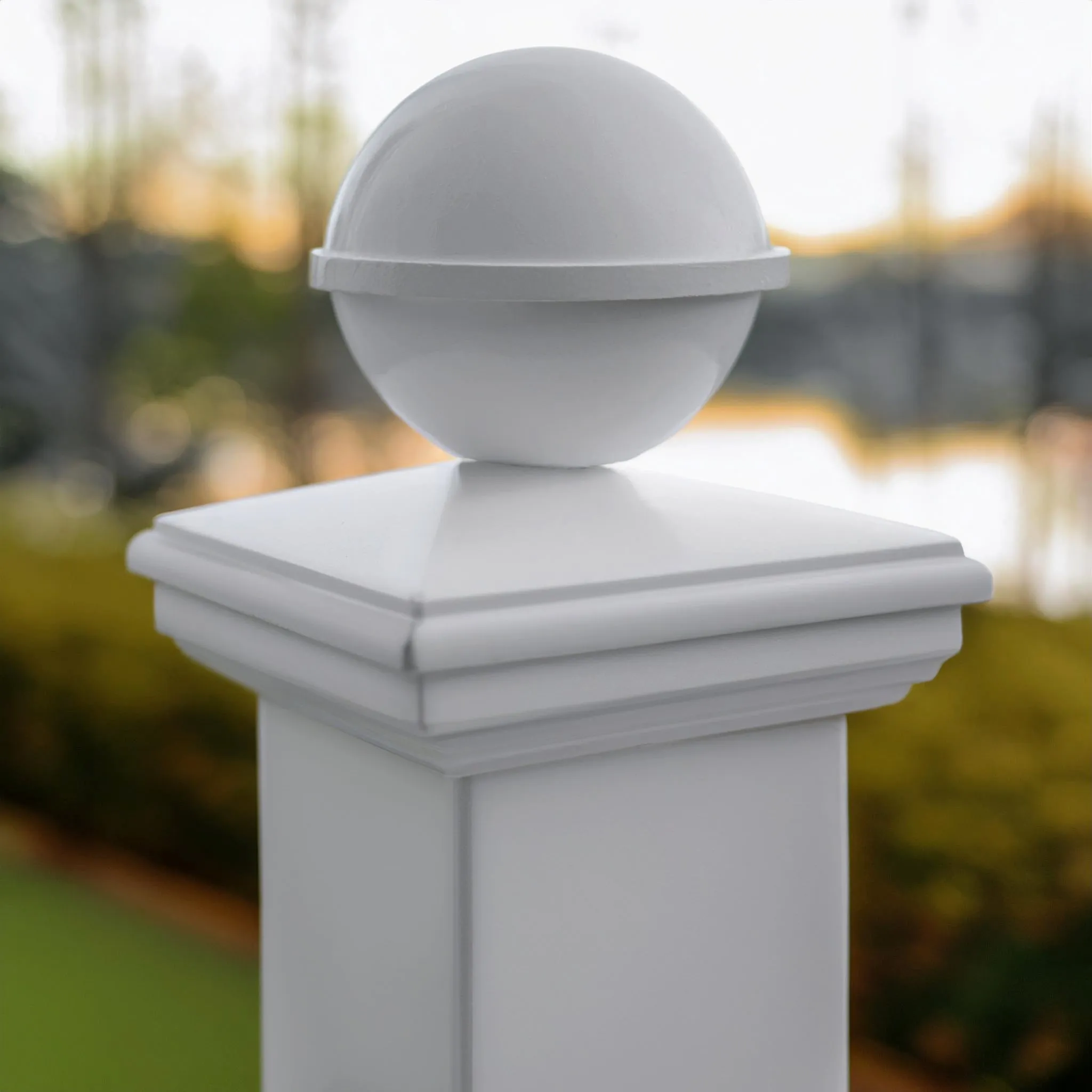 4x4 New England Ball PVC Post Cap