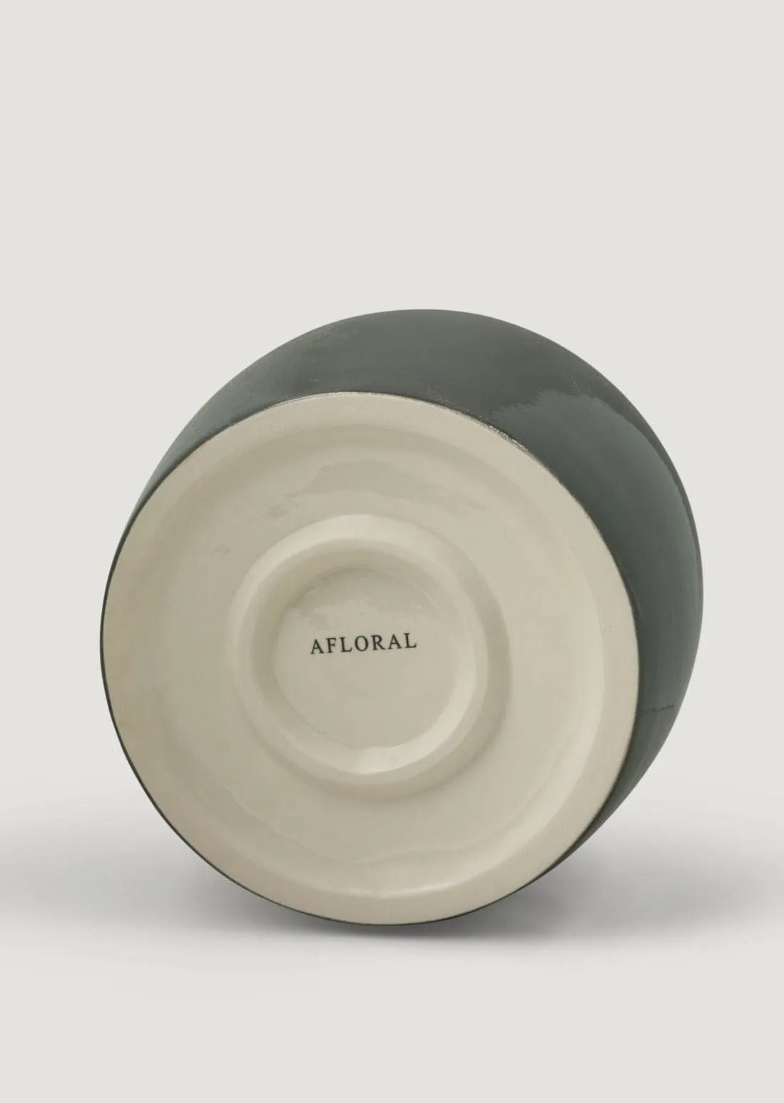 Afloral Ceramic Jar Vase in Glossy Smoked Taupe - 11"