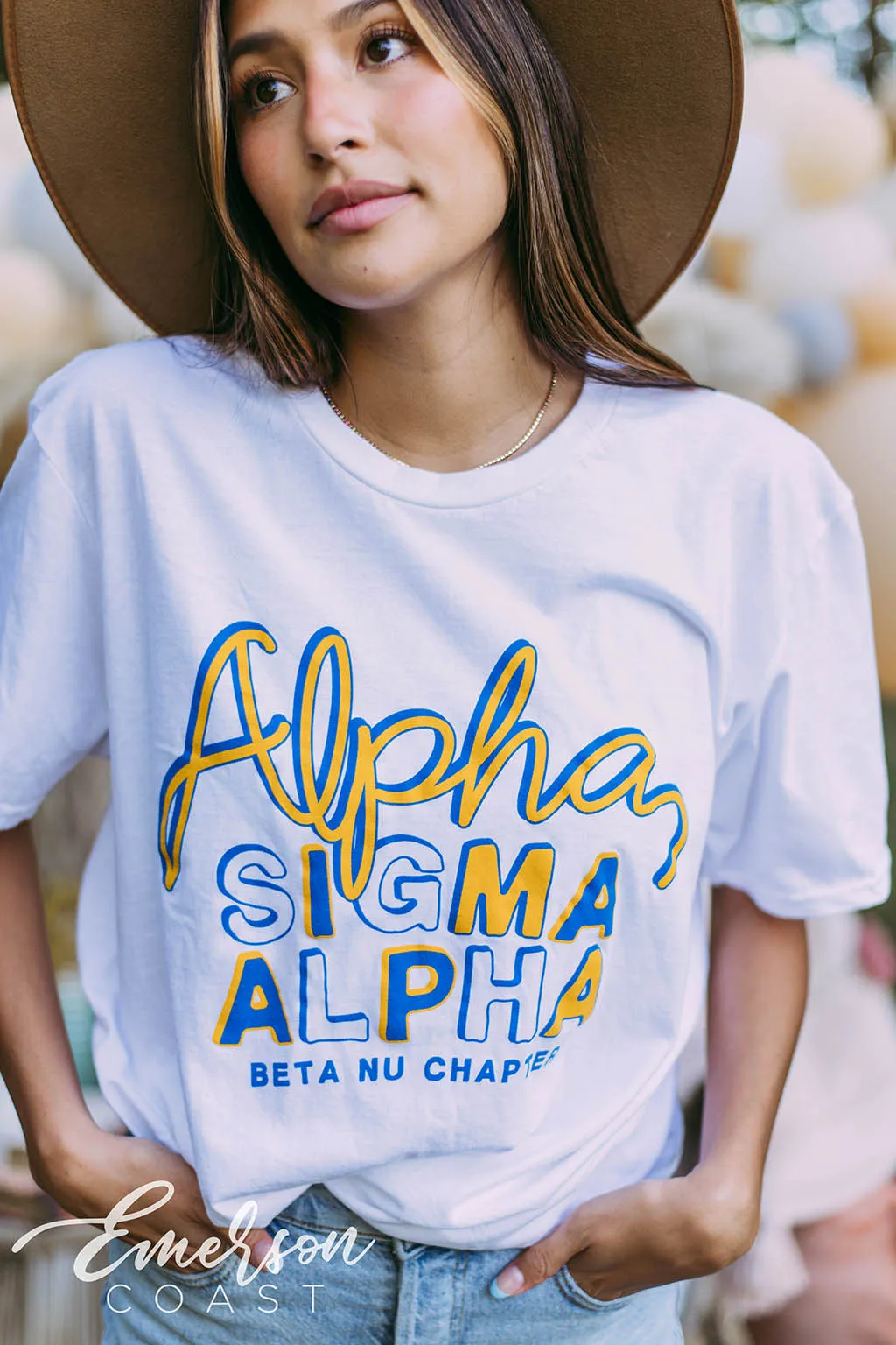 Alpha Sigma Alpha Retro Fonts Tee