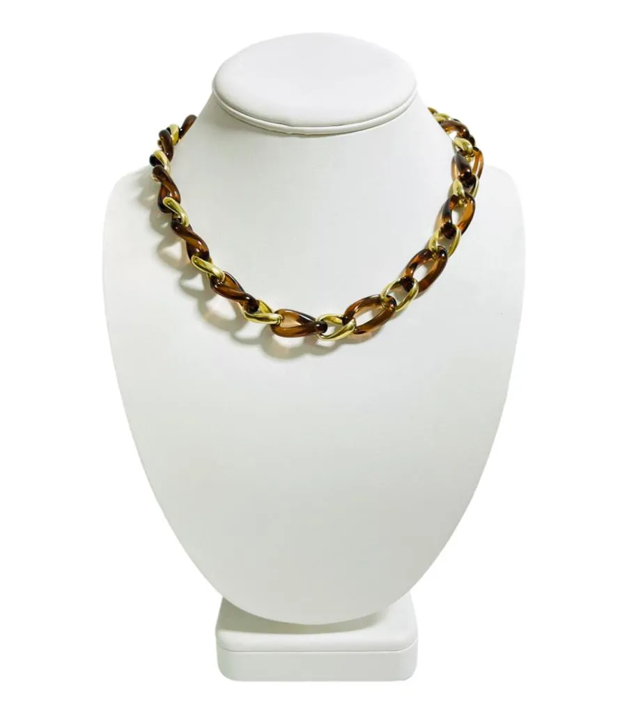 Angelique De Paris Resin & 18K Gold Plated Sterling Silver Link Necklace
