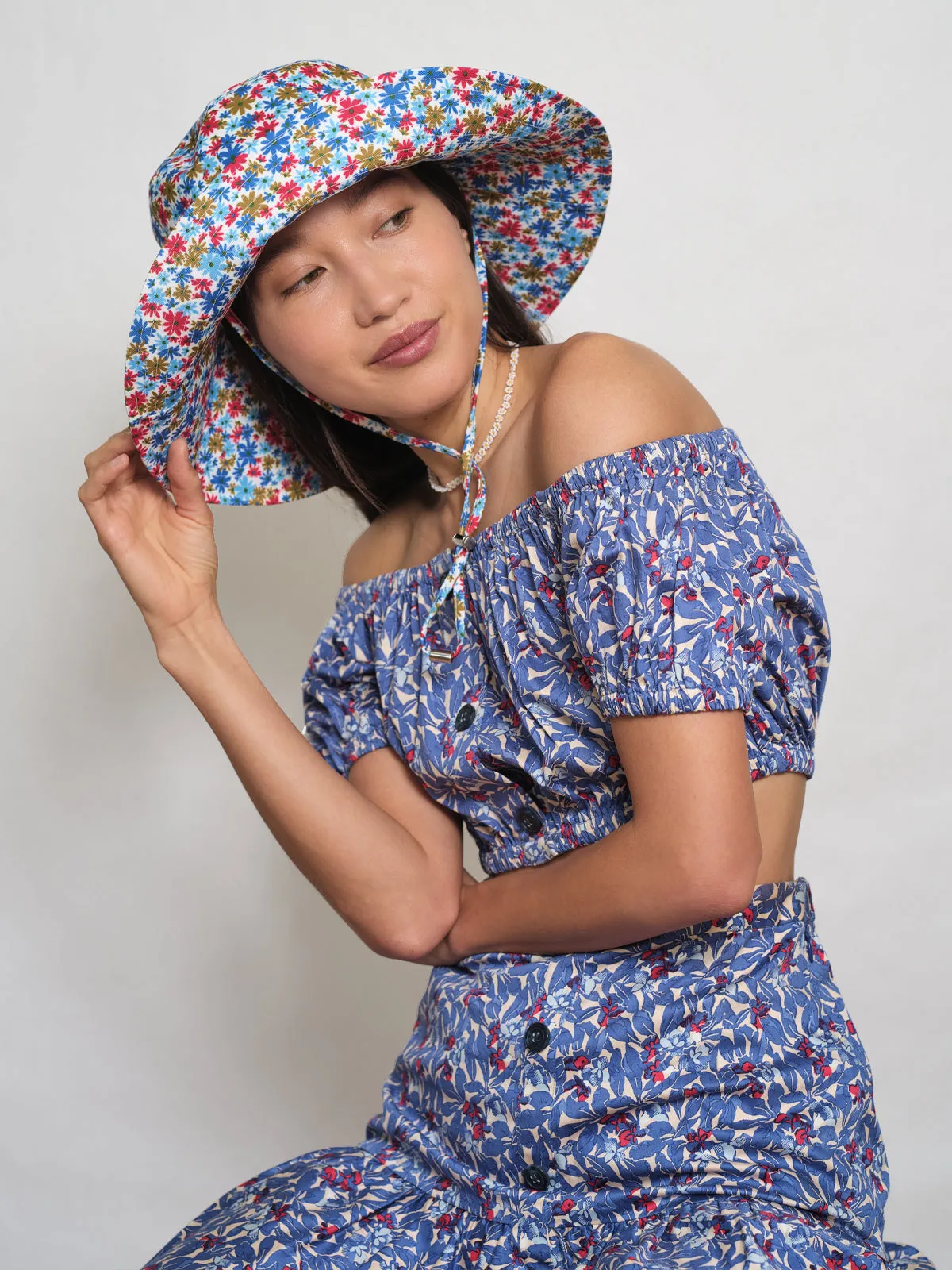 Barriére Daisy Print Sun Hat