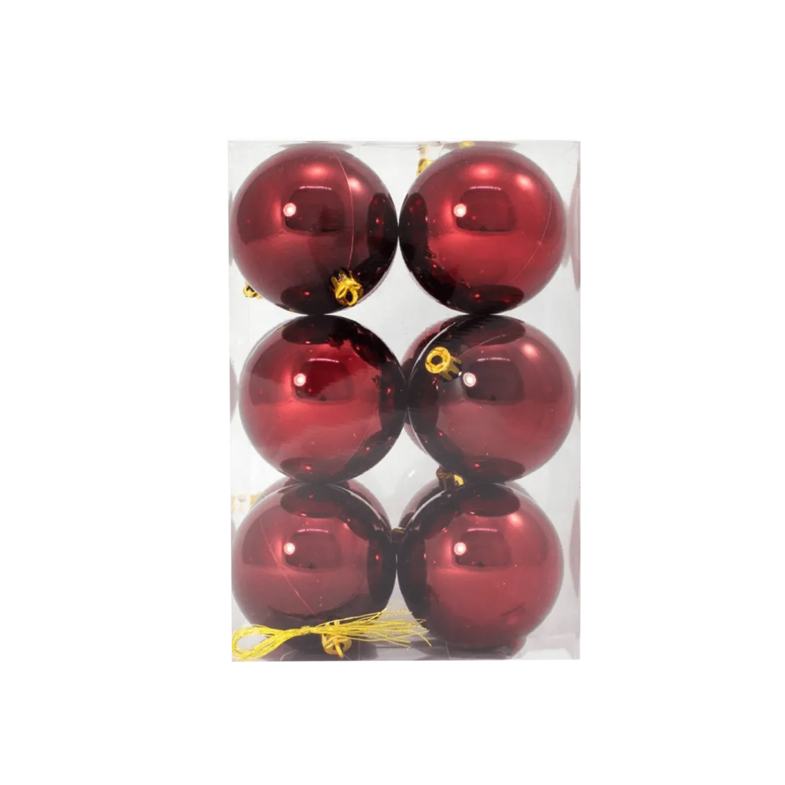 Bauble Shiny Burgundy 70mm - 12 Pack