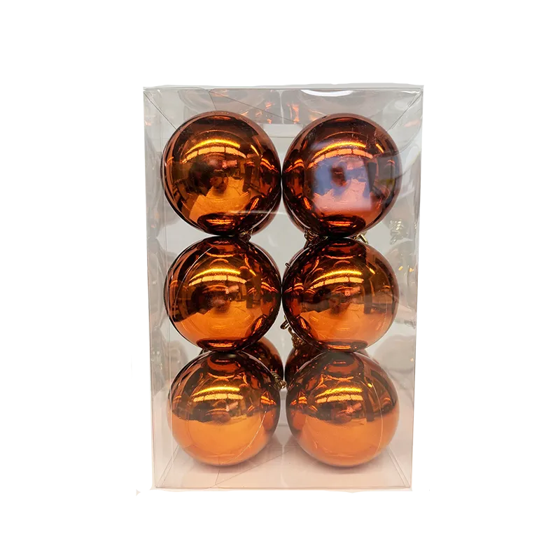 Bauble Shiny Copper 70mm - 12 pack
