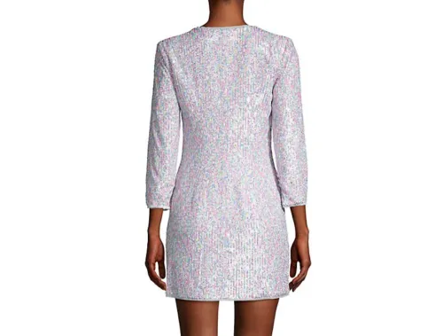 BCBGMAXAZRIA Multicolored Sequin Wrap Dress