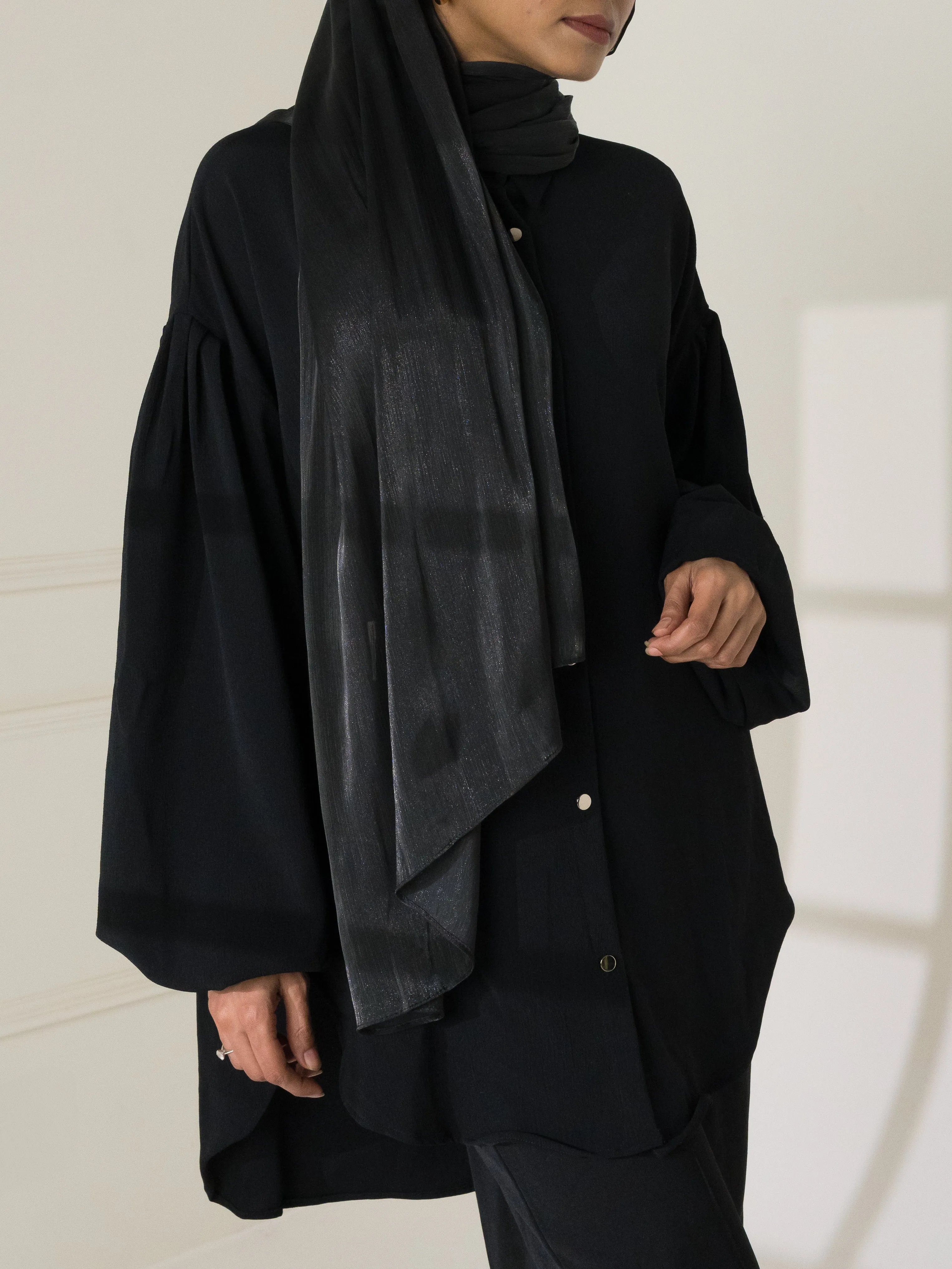 Black Silk Organza Hijab
