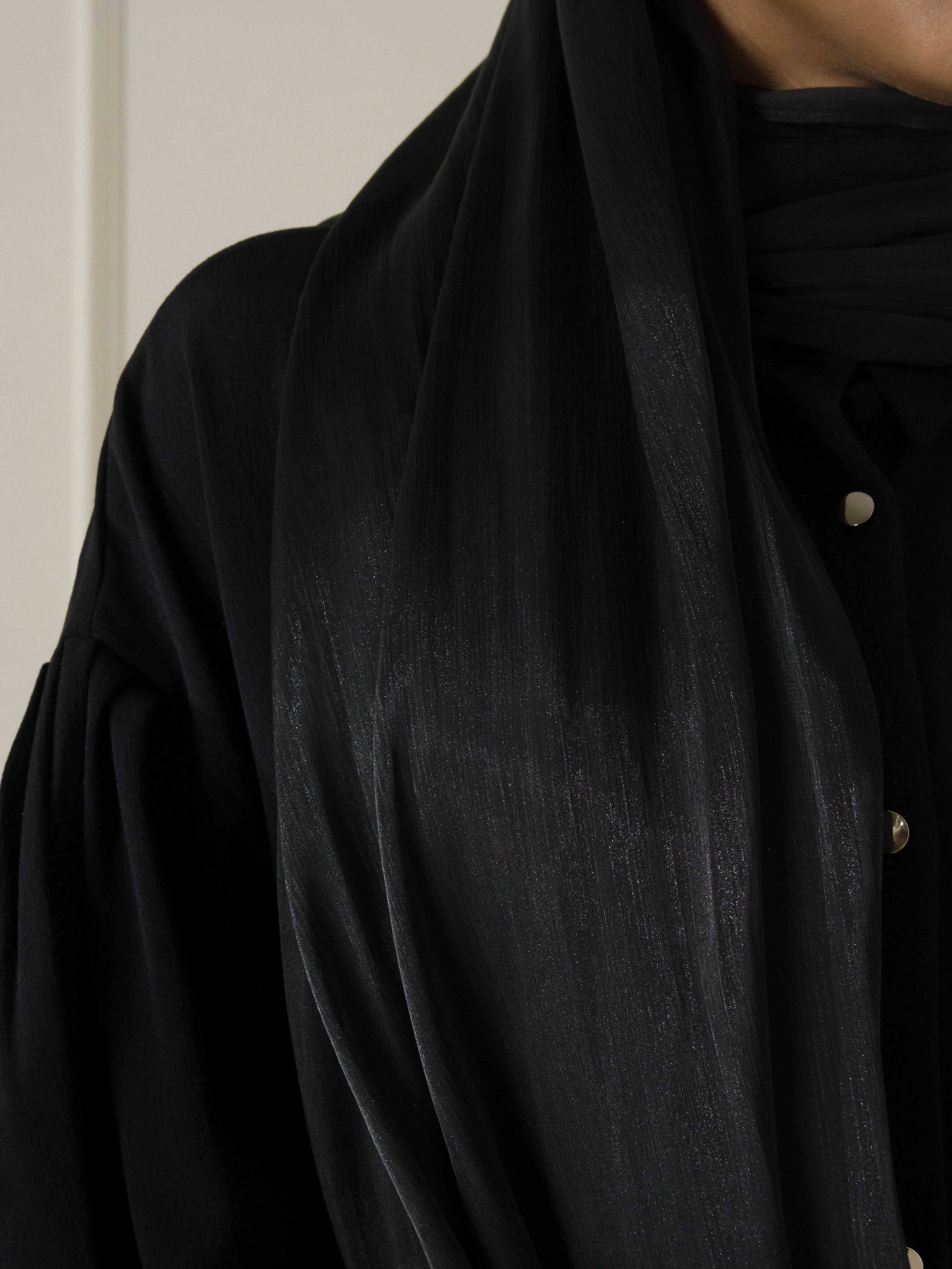 Black Silk Organza Hijab