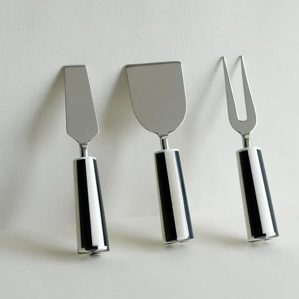 Bone Inlay Cheese Knives - Set of 3
