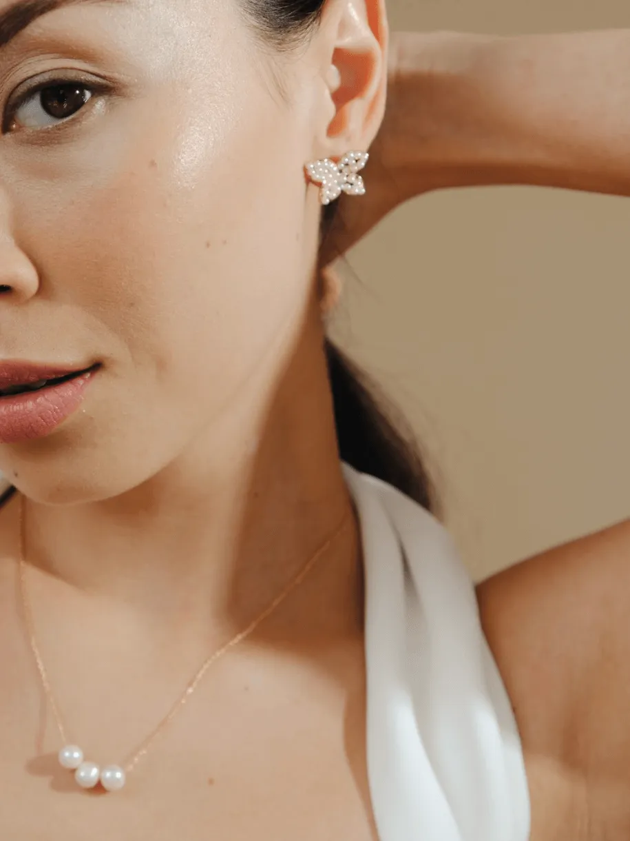 Bridal Three Times a Charm Pearl Necklace