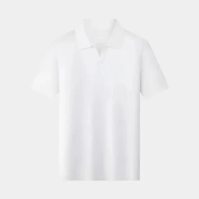 Casual Buttonless Knit Polo Shirt - Cross & Crown