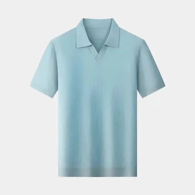 Casual Buttonless Knit Polo Shirt - Cross & Crown