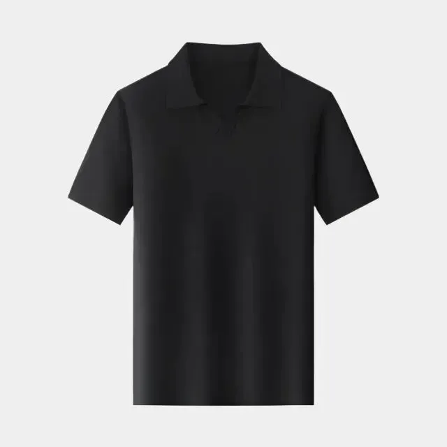 Casual Buttonless Knit Polo Shirt - Cross & Crown