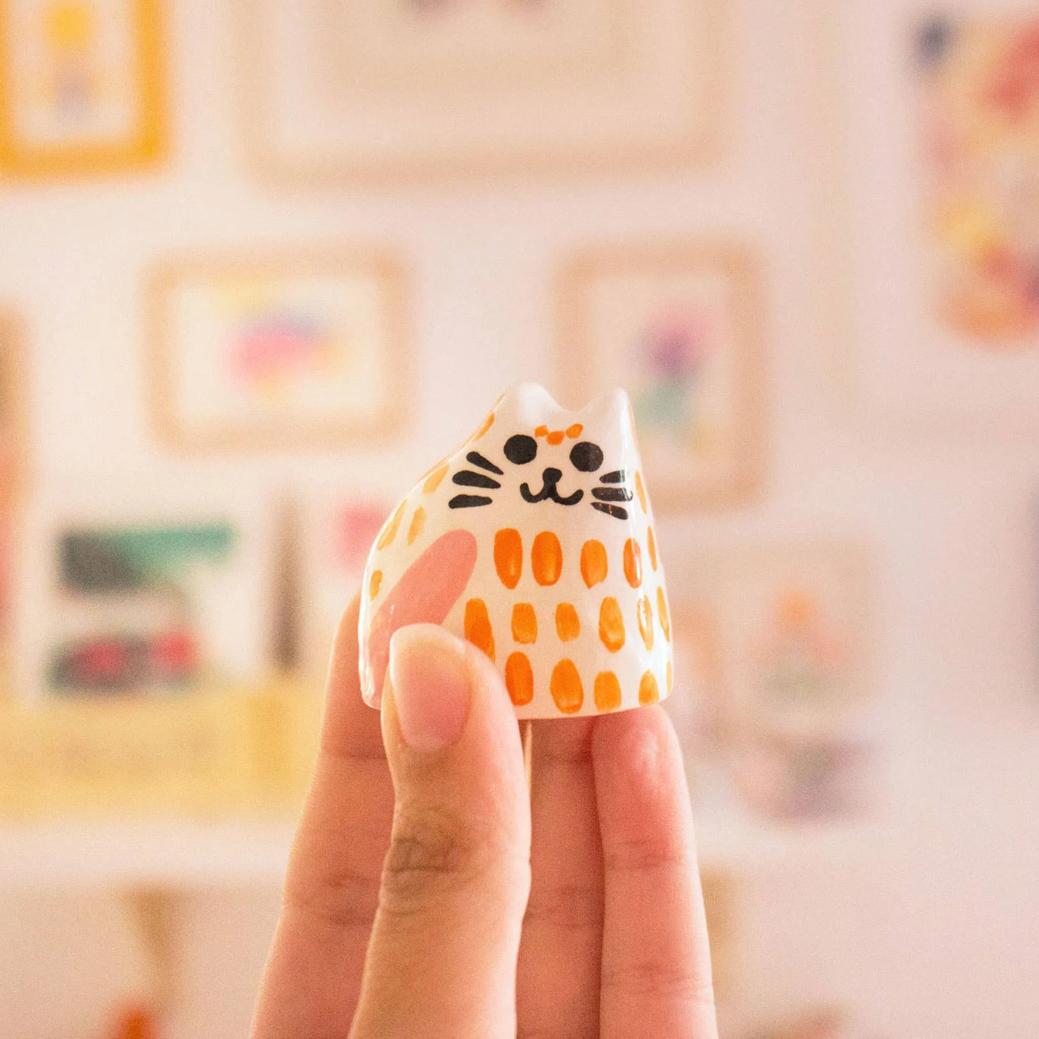 ceramic baby cat | orange