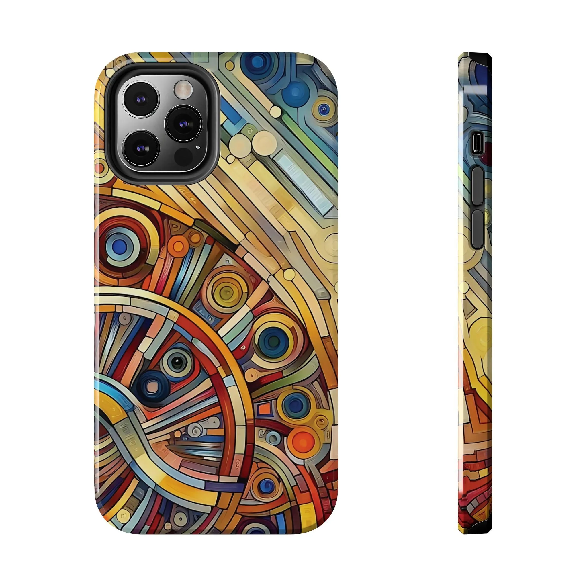 Colorful abstract round patterns design Tough Phone Cases