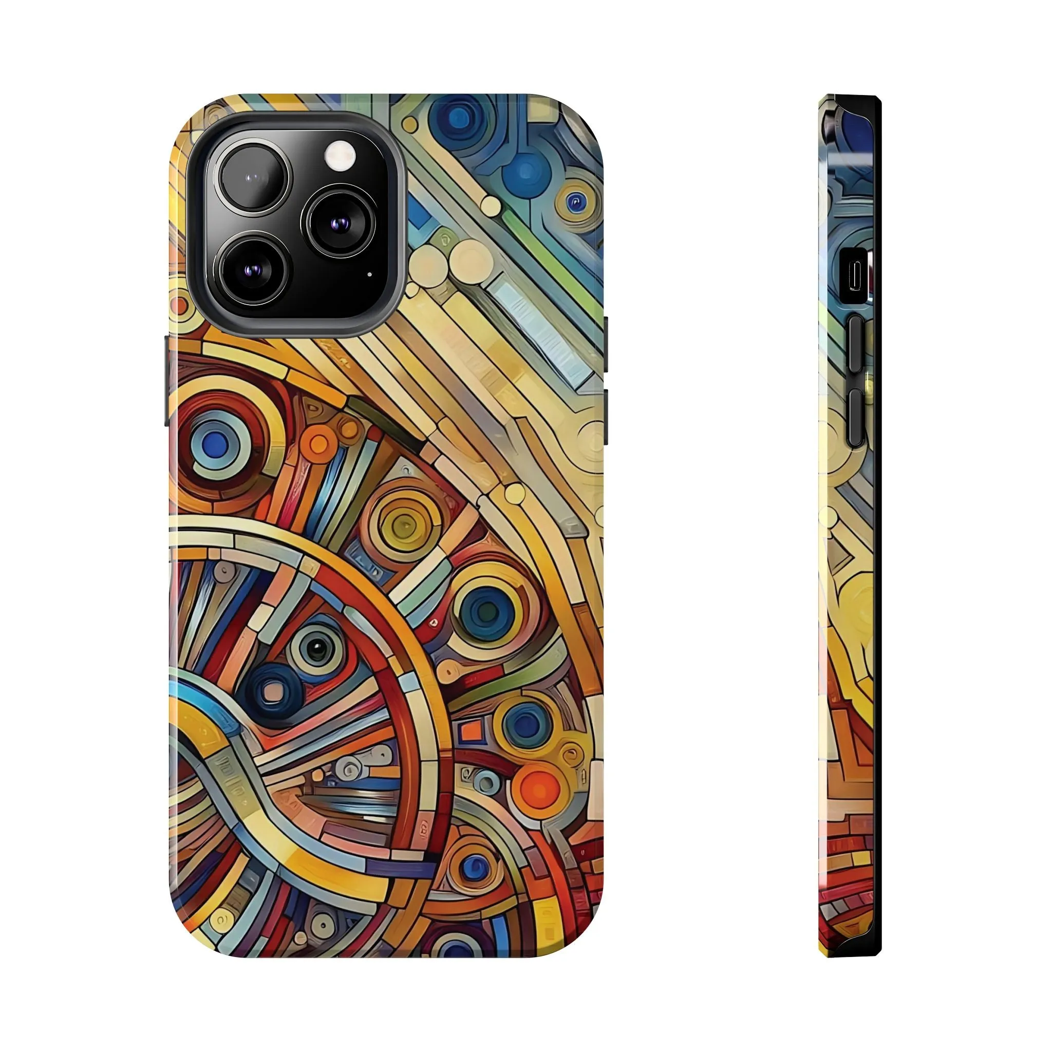 Colorful abstract round patterns design Tough Phone Cases