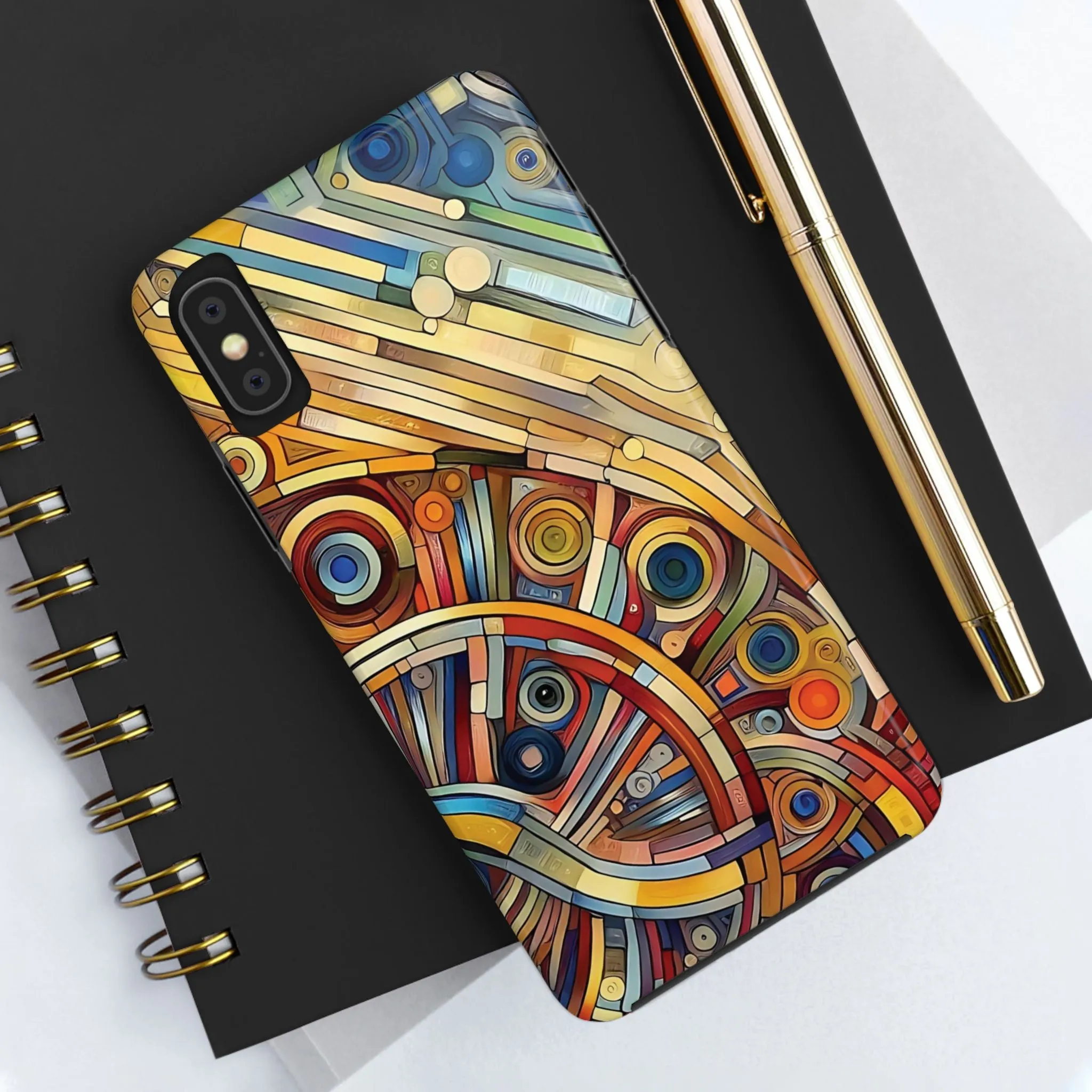 Colorful abstract round patterns design Tough Phone Cases
