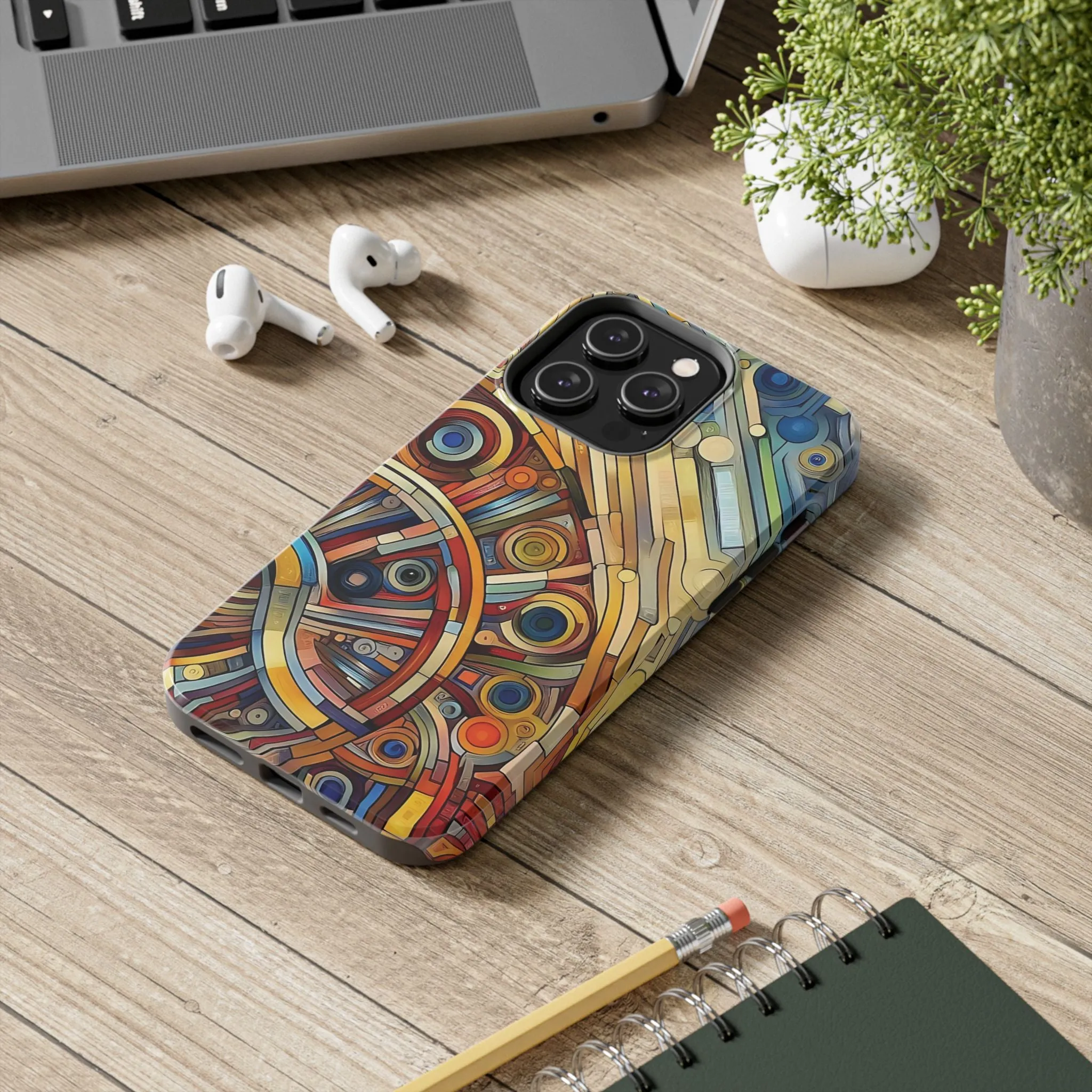 Colorful abstract round patterns design Tough Phone Cases