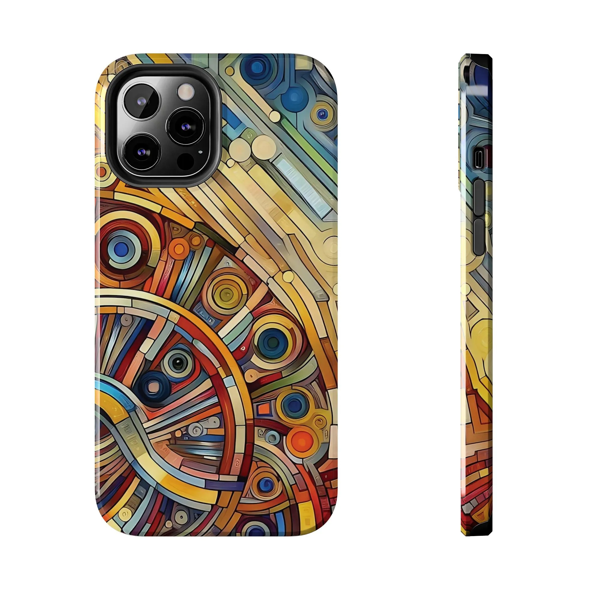 Colorful abstract round patterns design Tough Phone Cases