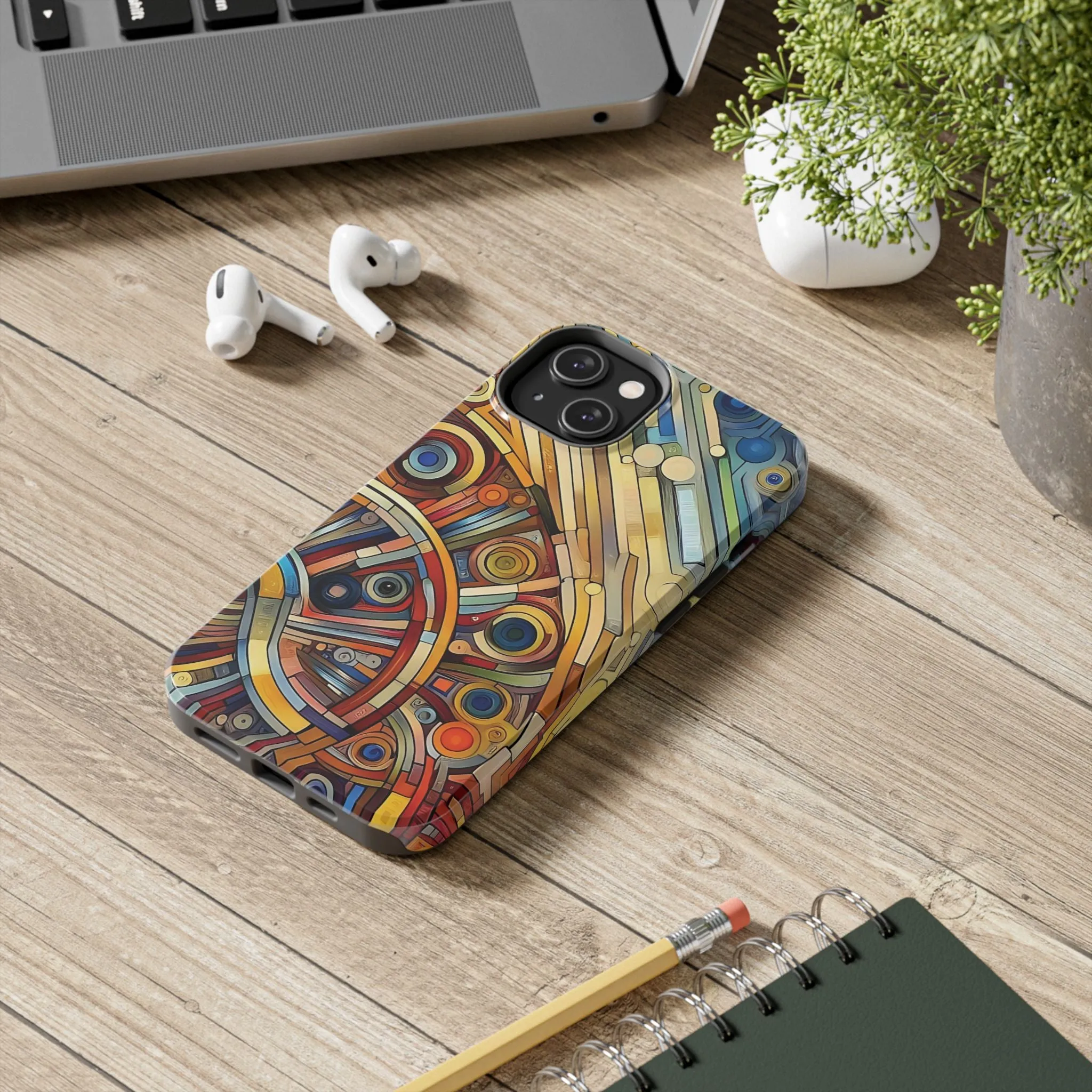 Colorful abstract round patterns design Tough Phone Cases