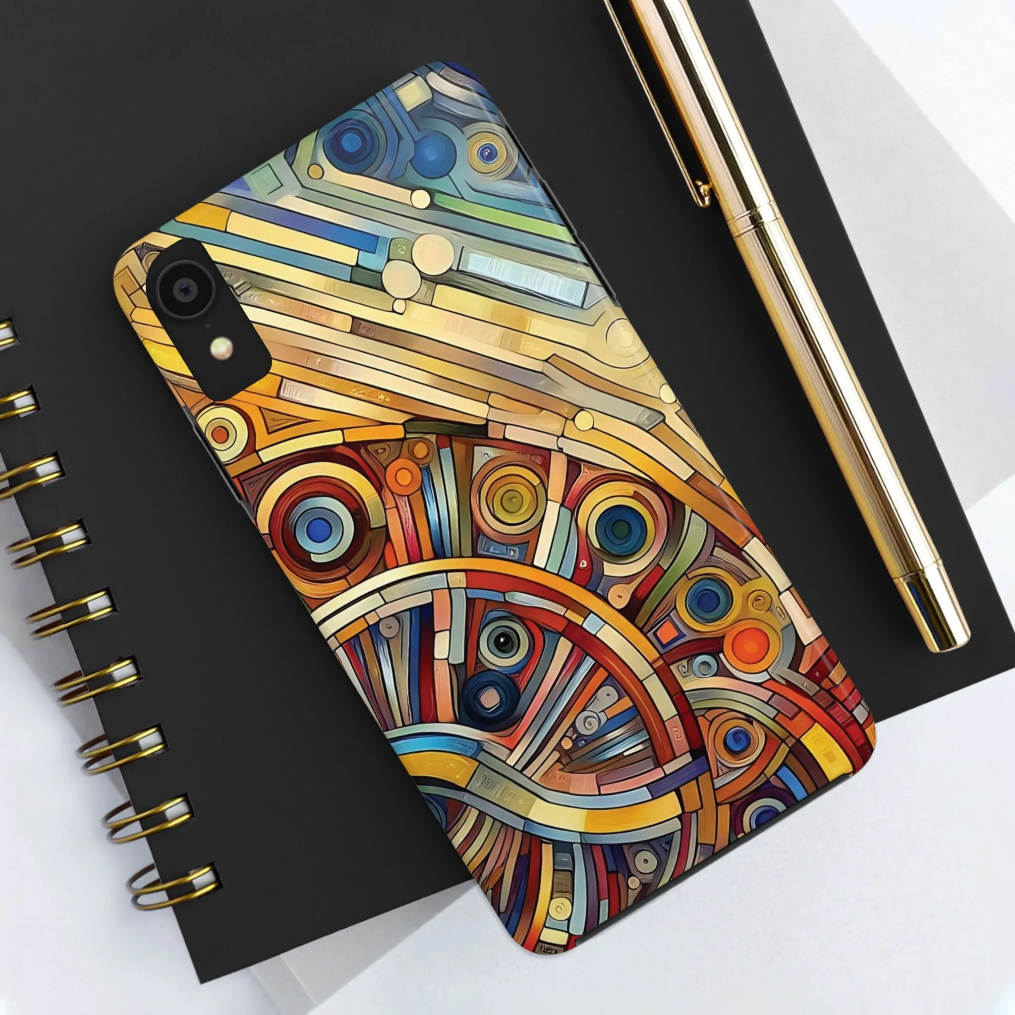 Colorful abstract round patterns design Tough Phone Cases