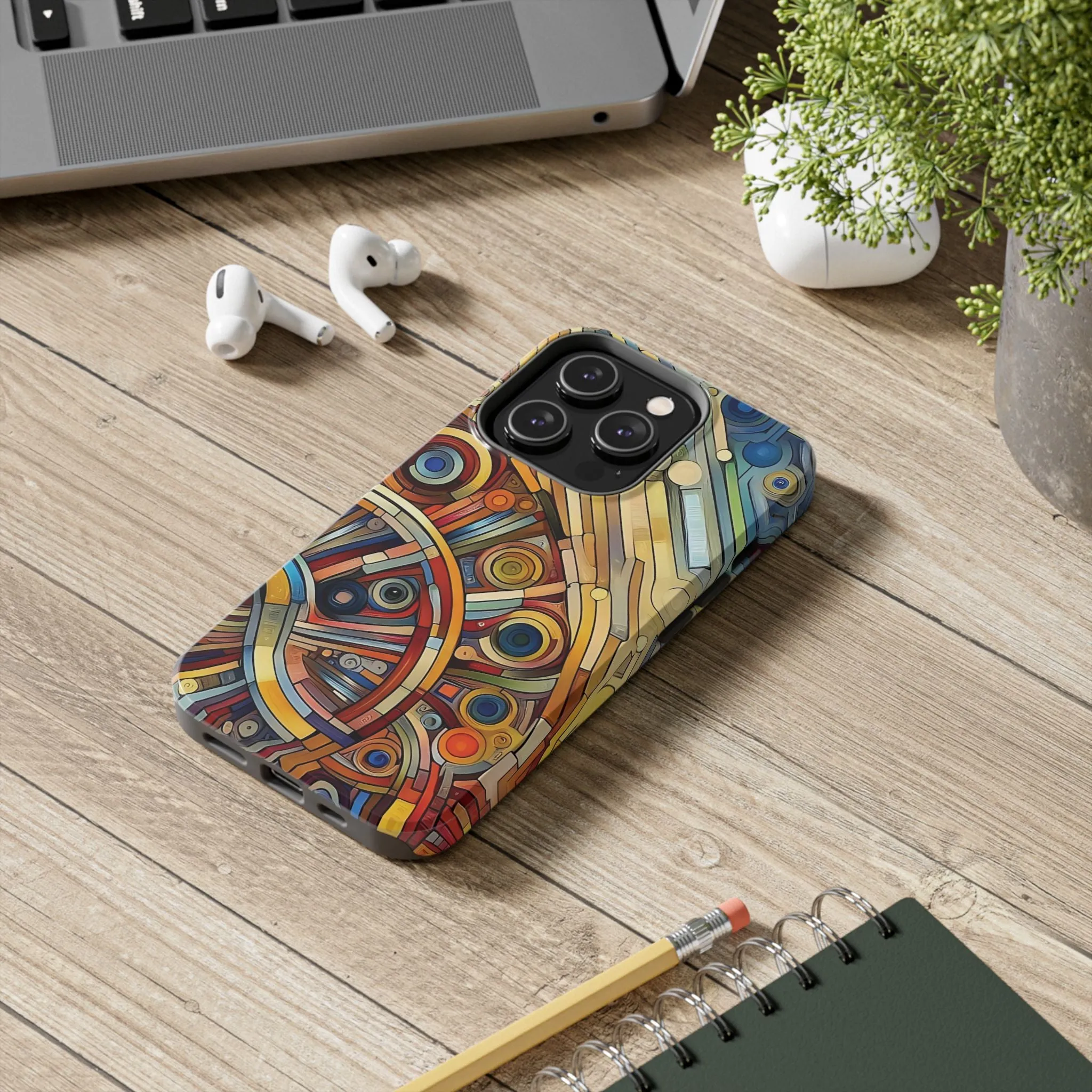 Colorful abstract round patterns design Tough Phone Cases