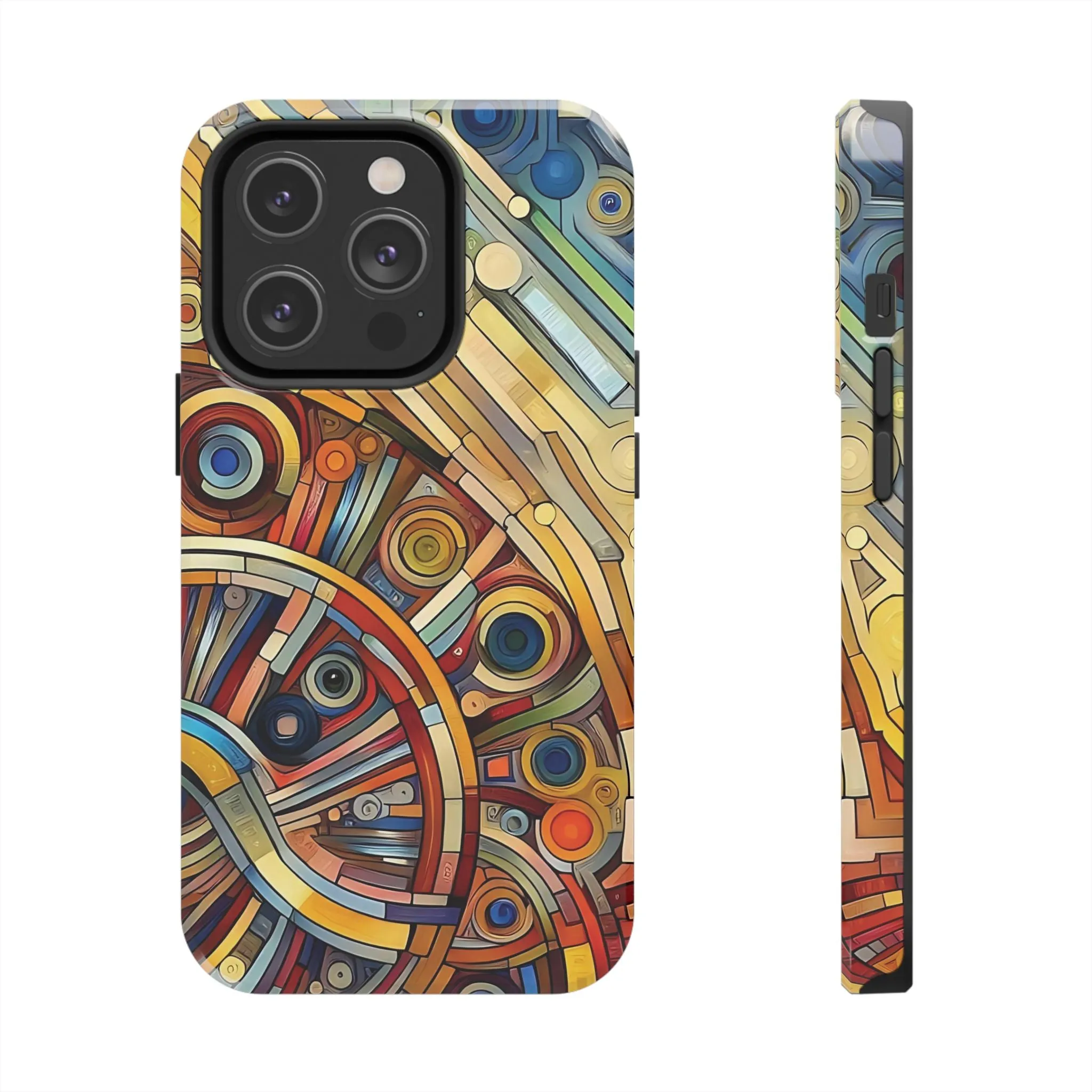 Colorful abstract round patterns design Tough Phone Cases