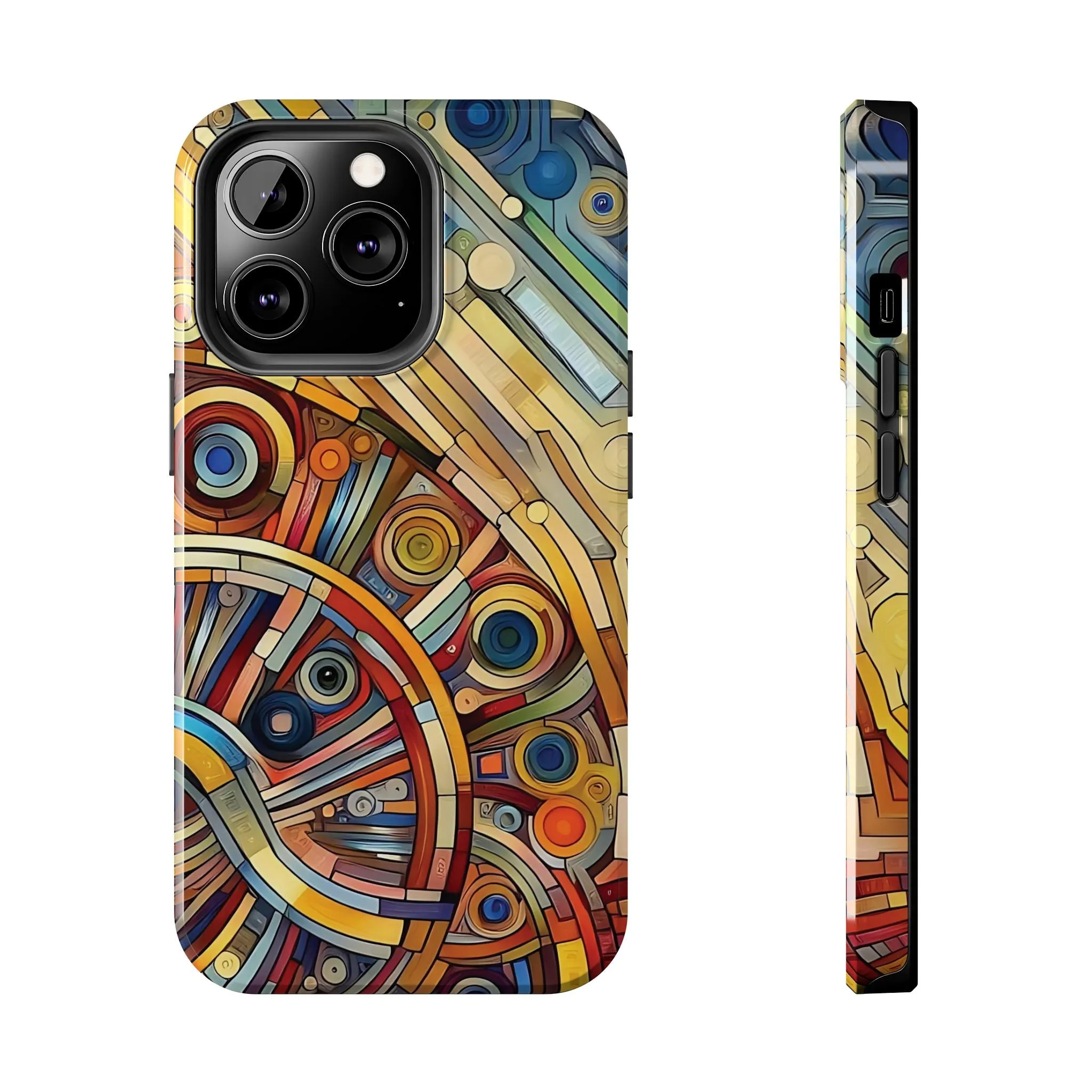 Colorful abstract round patterns design Tough Phone Cases