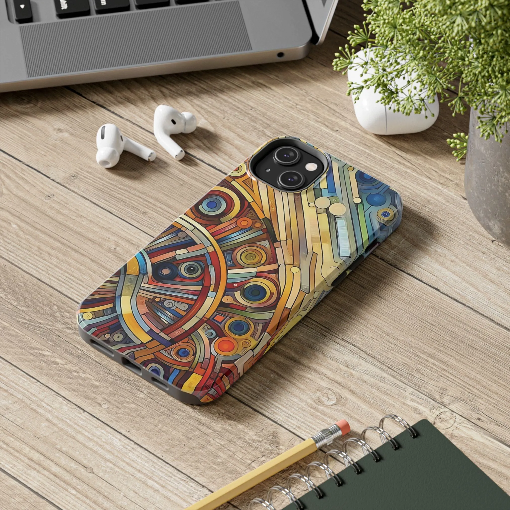 Colorful abstract round patterns design Tough Phone Cases