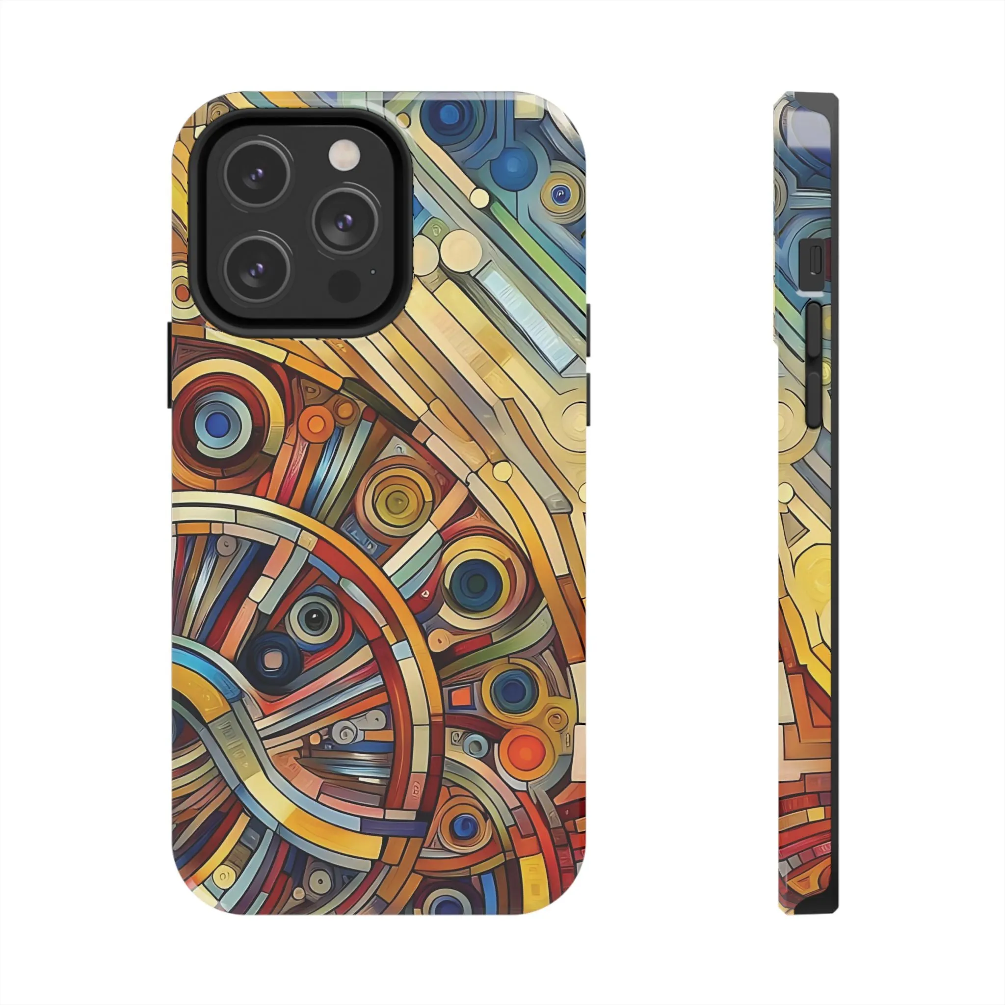 Colorful abstract round patterns design Tough Phone Cases