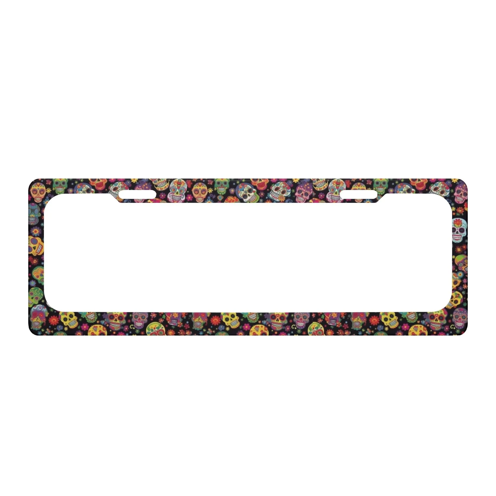 Colorful Skulls Australia License Plate Frame L Size