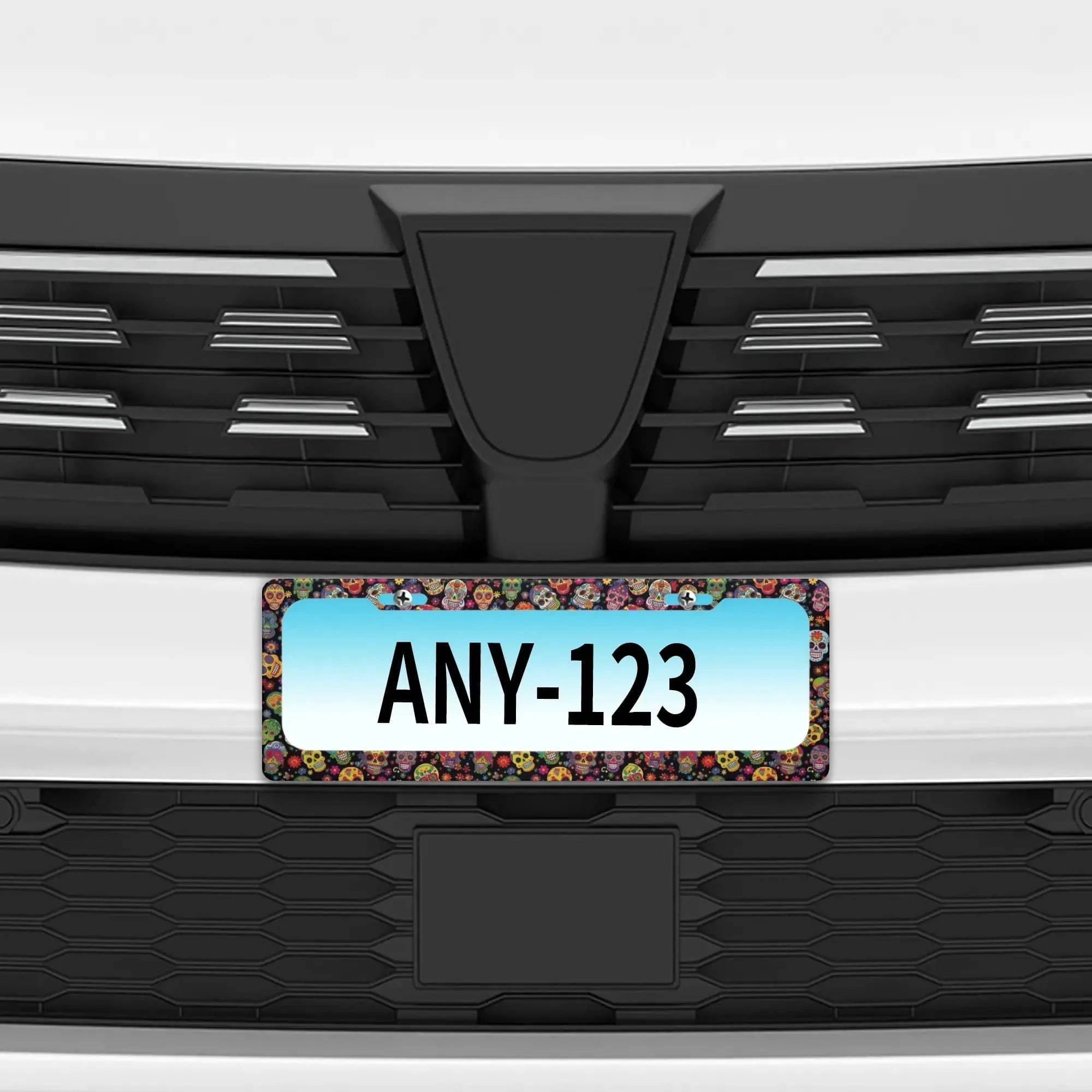 Colorful Skulls Australia License Plate Frame L Size