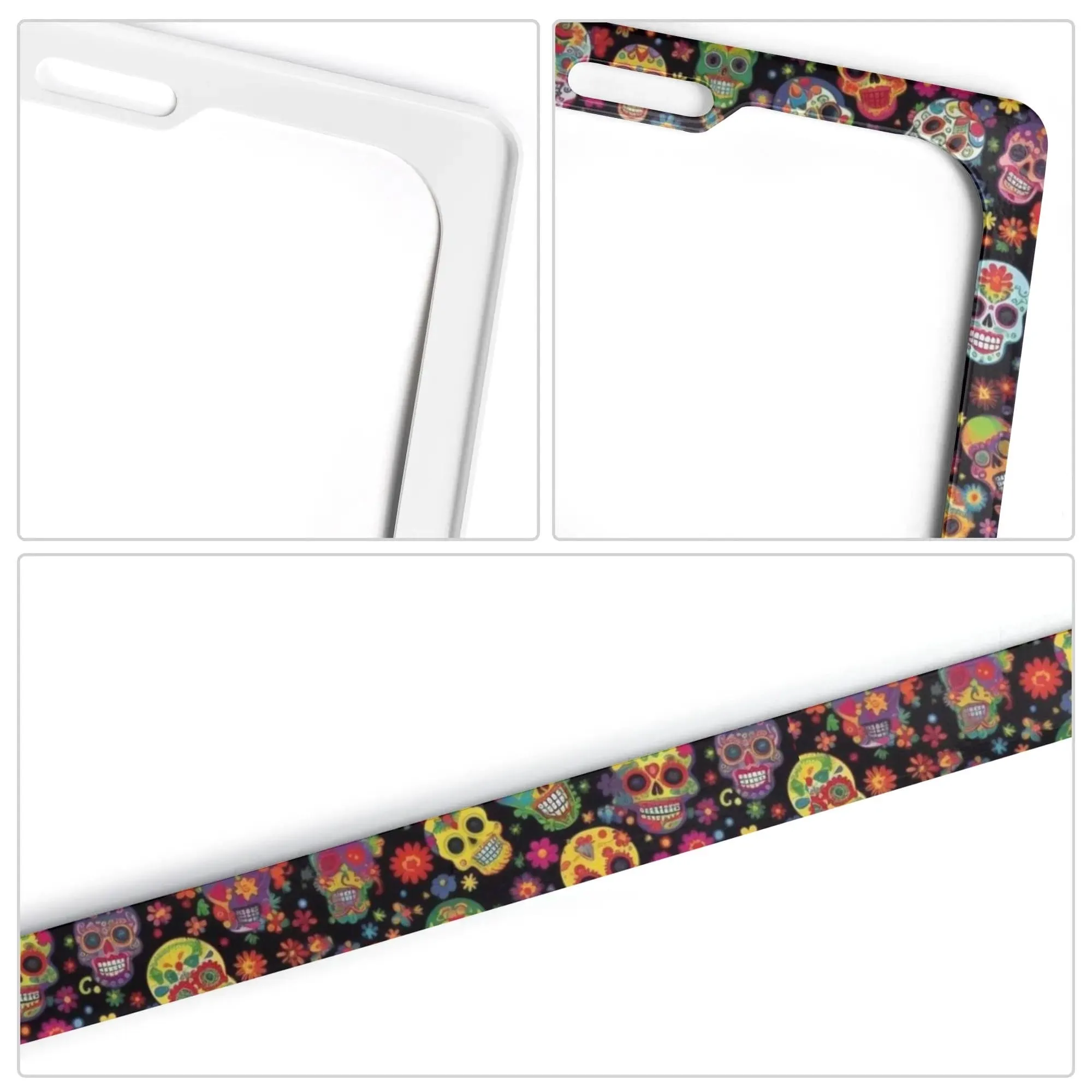 Colorful Skulls Australia License Plate Frame L Size