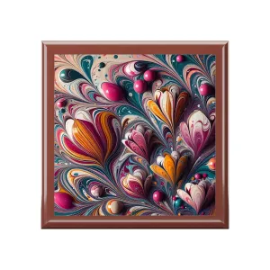 Colorful traditional marbling art design Jewelry Box