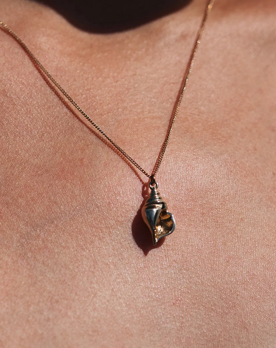 Conch Charm Necklace - Gold Plated