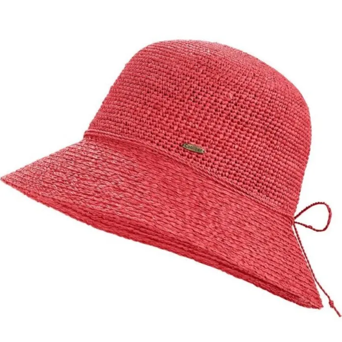 Coolibar Carolina Summer Cloche Hat UPF 50  - Radiant Coral